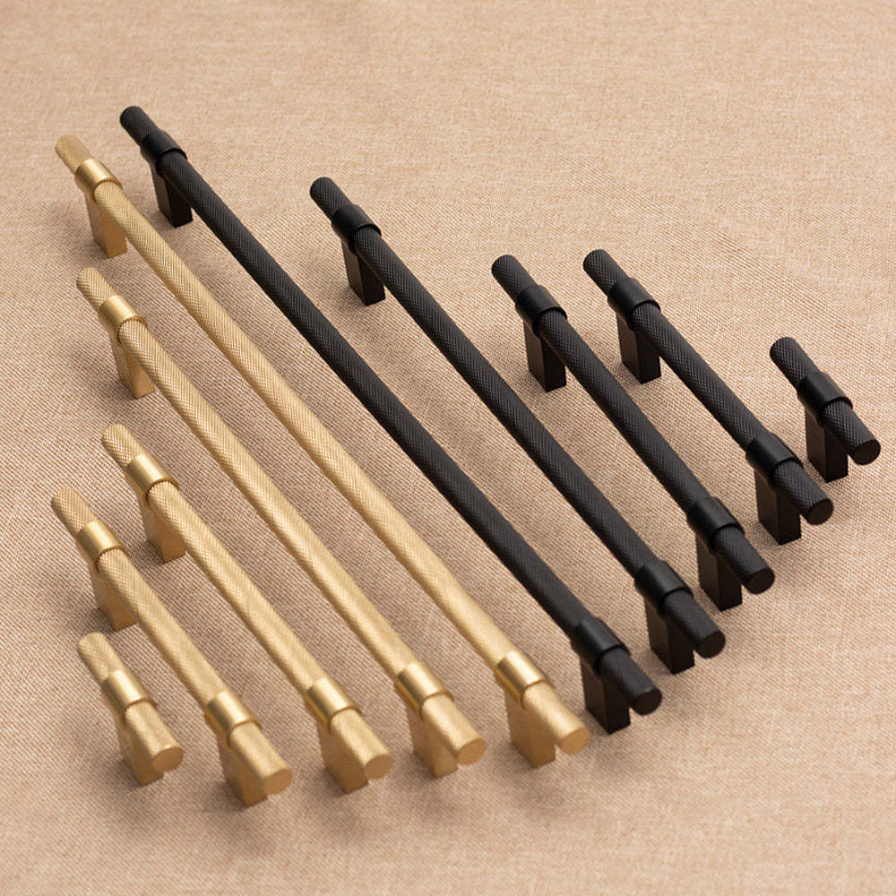 Simple Brass Cabinet Door Handle Black Gold Long Pull