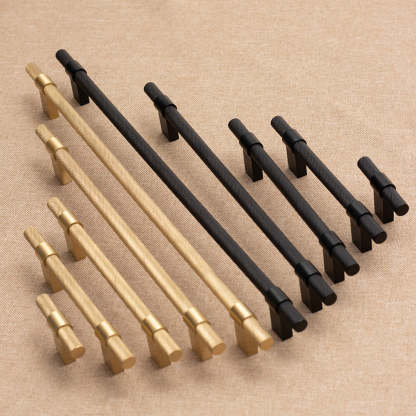 Simple Brass Cabinet Door Handle Black Gold Long Pull