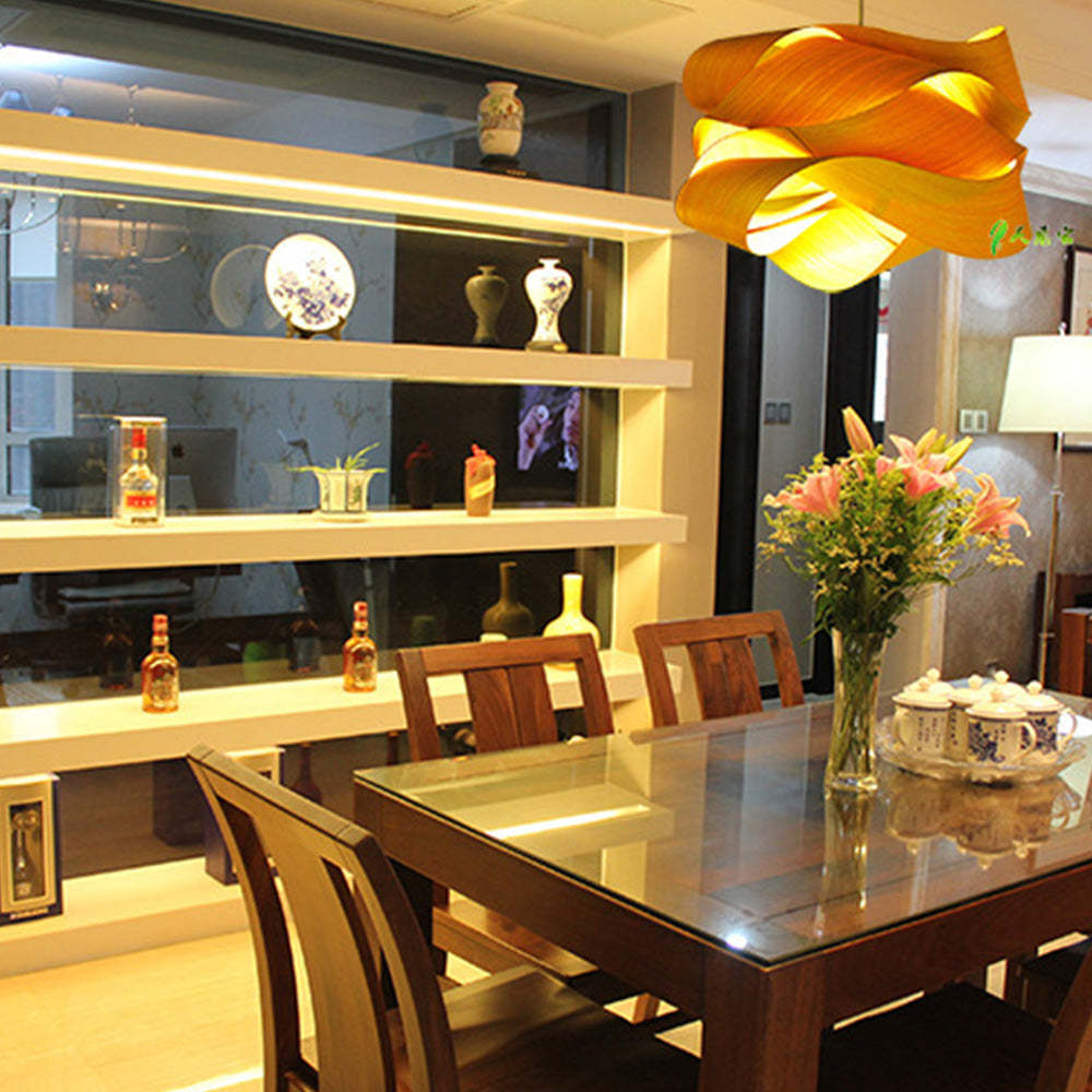 Modern Irregular Wood Pendant Light For Living Room -Homdiy