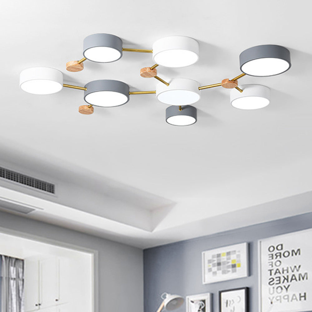 Nordic Multi-Head LED White Ceiling Light for Living Room