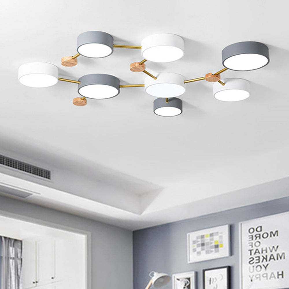 Nordic Multi-Head LED White Ceiling Light for Living Room