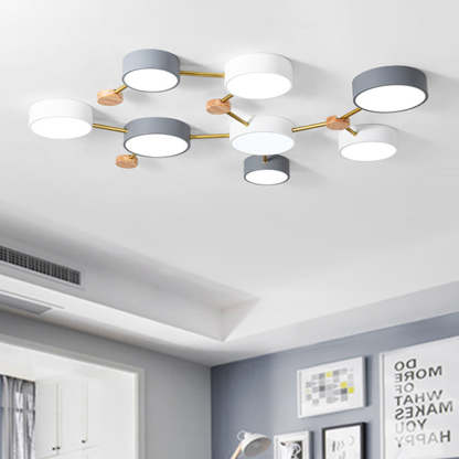 Nordic Multi-Head LED White Ceiling Light for Living Room