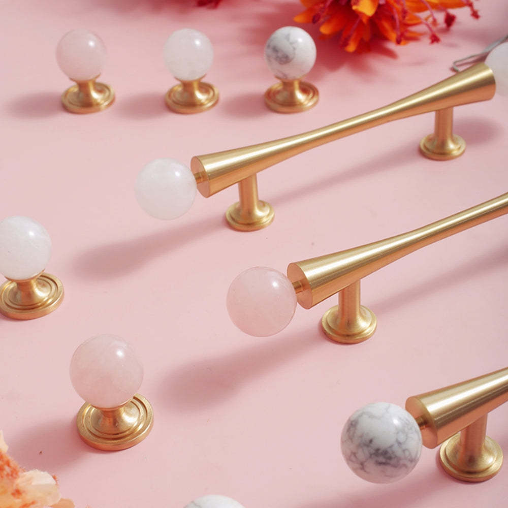 Personality Crystal Brass French Light Luxury Style Wardrobe Cabinet  Pull -Homdiy