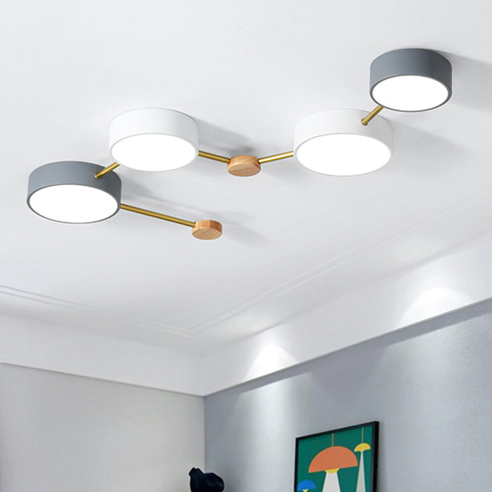 Nordic Multi-Head LED White Ceiling Light for Living Room
