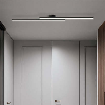 Modern Aluminium Long Strip Semi Flush Mount LED Ceiling Light For Living Room