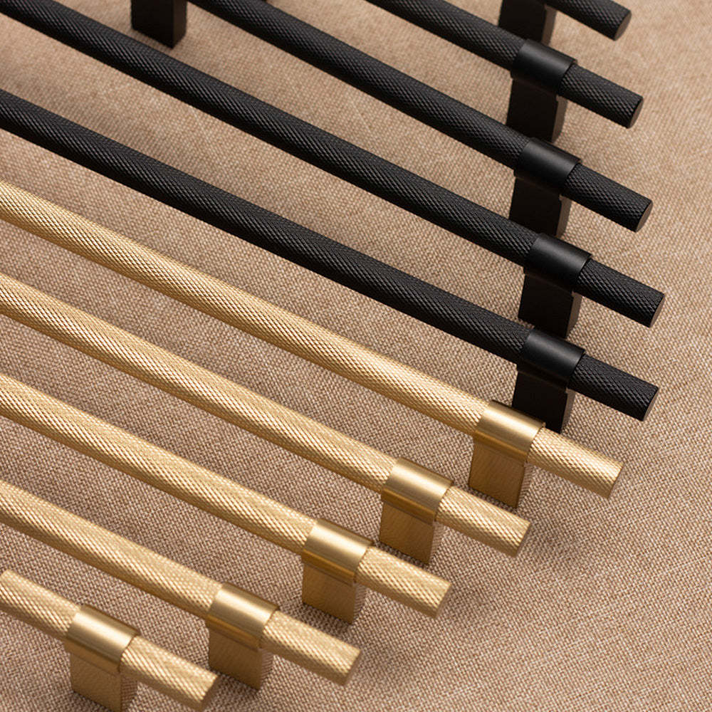 Simple Brass Cabinet Door Handle Black Gold Long Pull