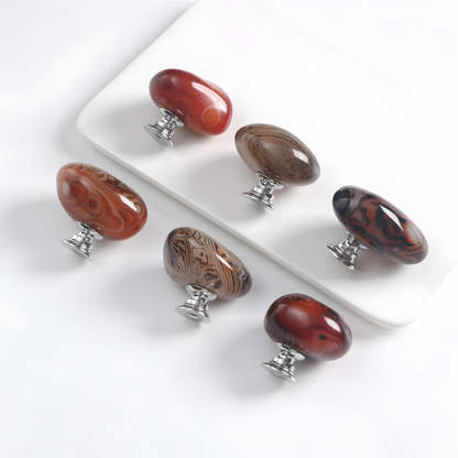 Modern Agate Stone Pebble Cabinet Knobs