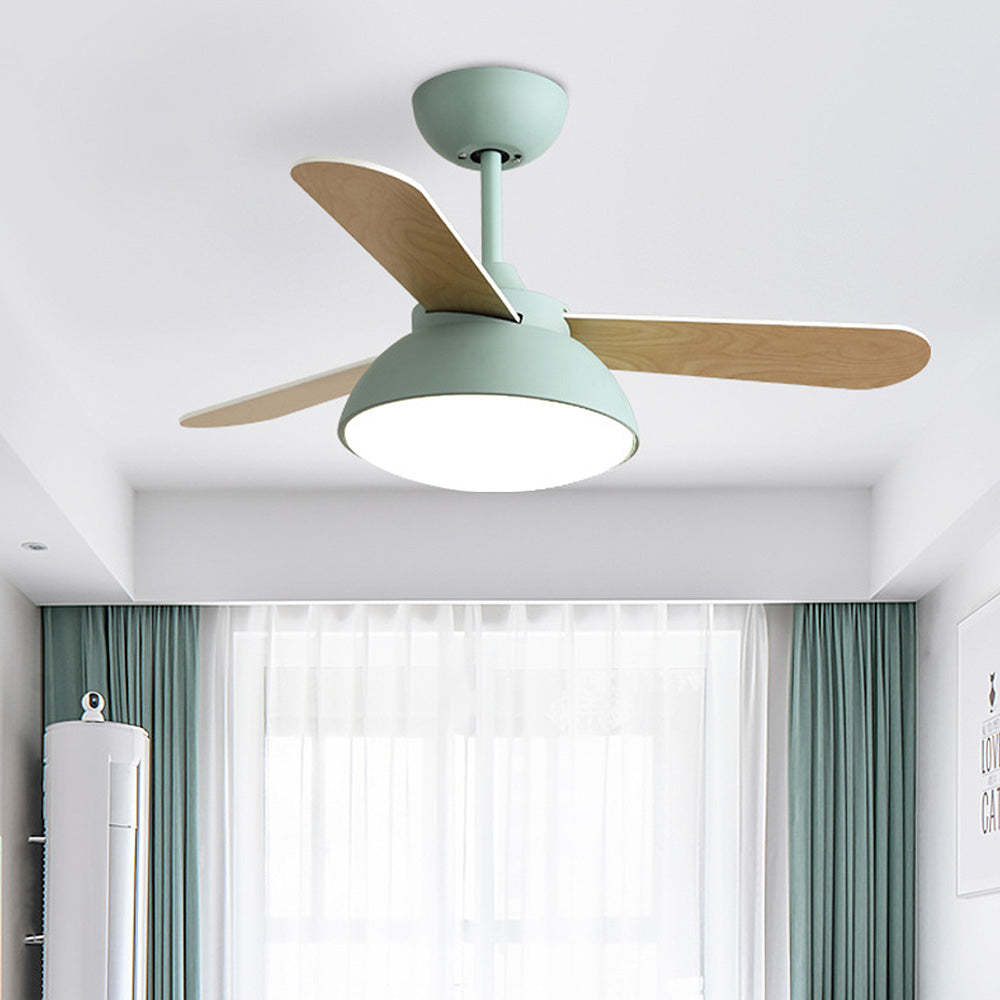 Modern Simple Flush Ceiling Fan With LED Lighting -Homdiy