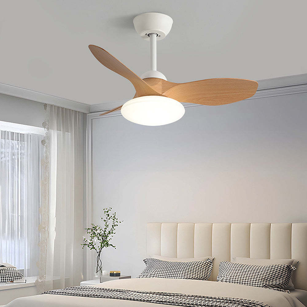 Nordic Simple Stylish Bedroom Flush Ceiling Fan With LED Light -Homdiy