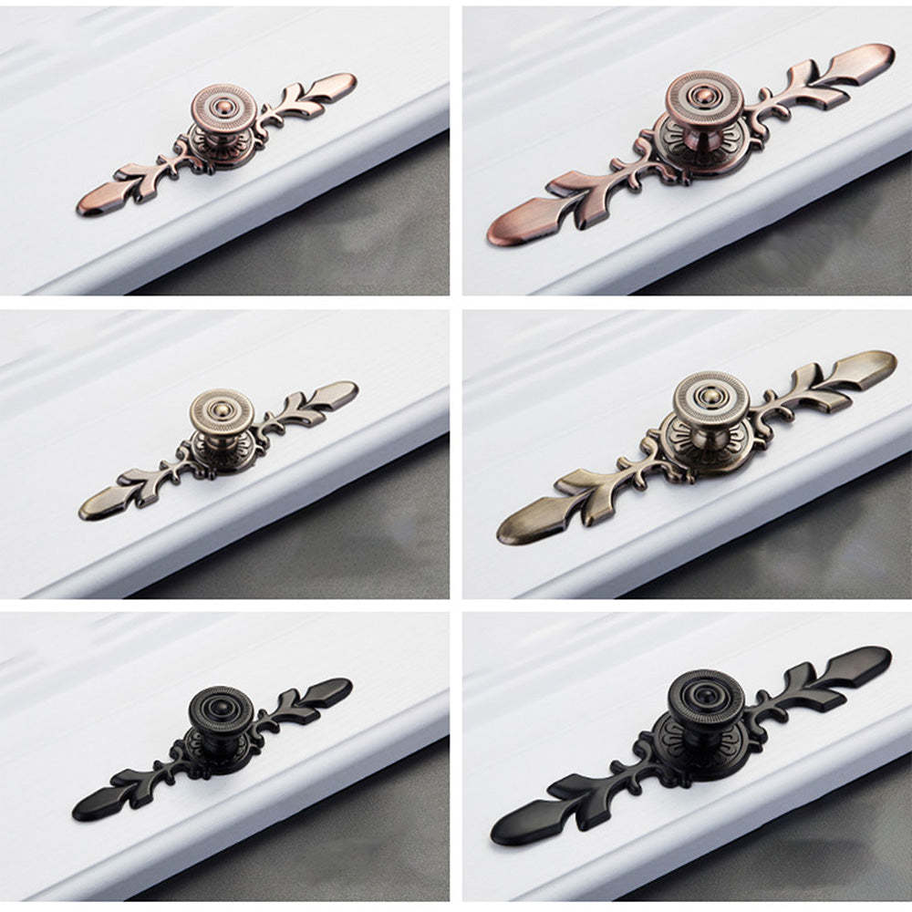 Modern Drawer Pulls Handles Cabinet Door Handle With Plate Flower -Homdiy