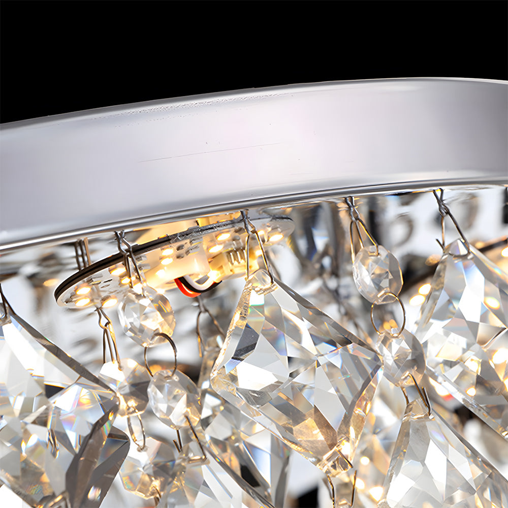 Modern Glam Crystal LED Flush Mount Ceiling Light