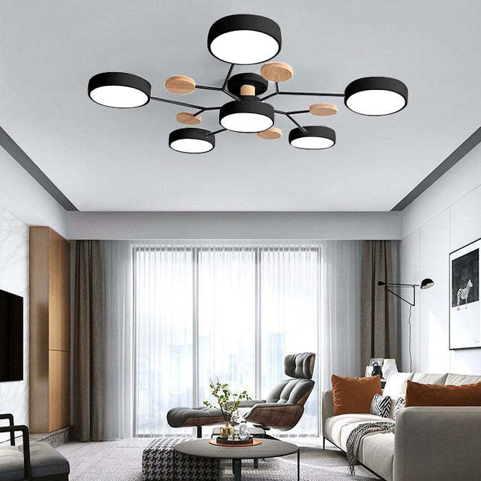 Branched Modern Iron LED Living Room Ceiling Light