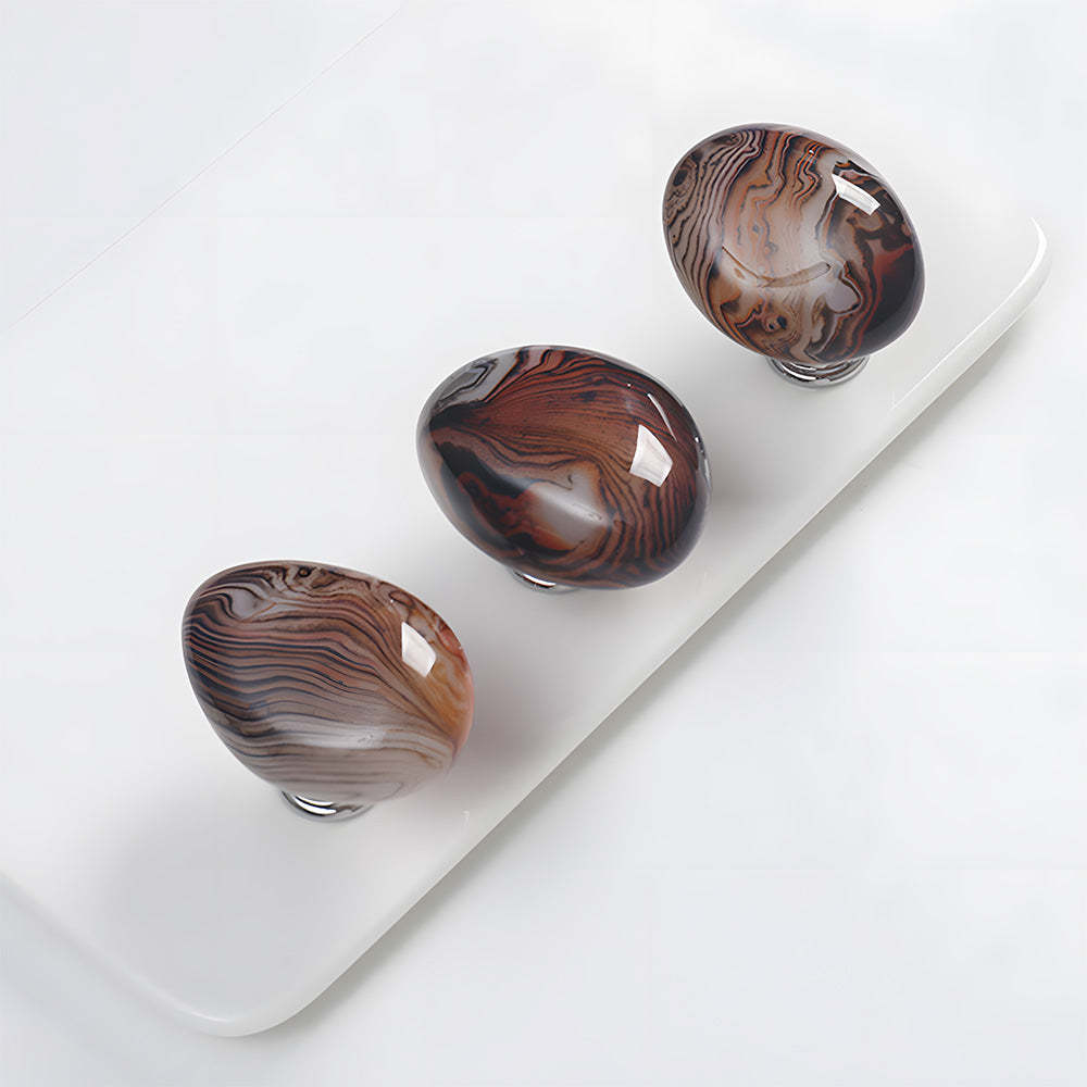 Modern Agate Stone Pebble Cabinet Knobs