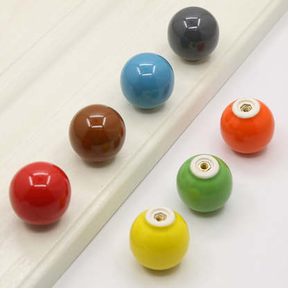 Colorful Ceramic Ball Round Cabinet Knobs