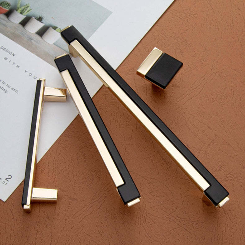 Zinc Alloy Modern Gold Black Chrome Kitchen Handles