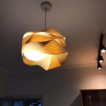 Modern Irregular Wood Pendant Light For Living Room -Homdiy