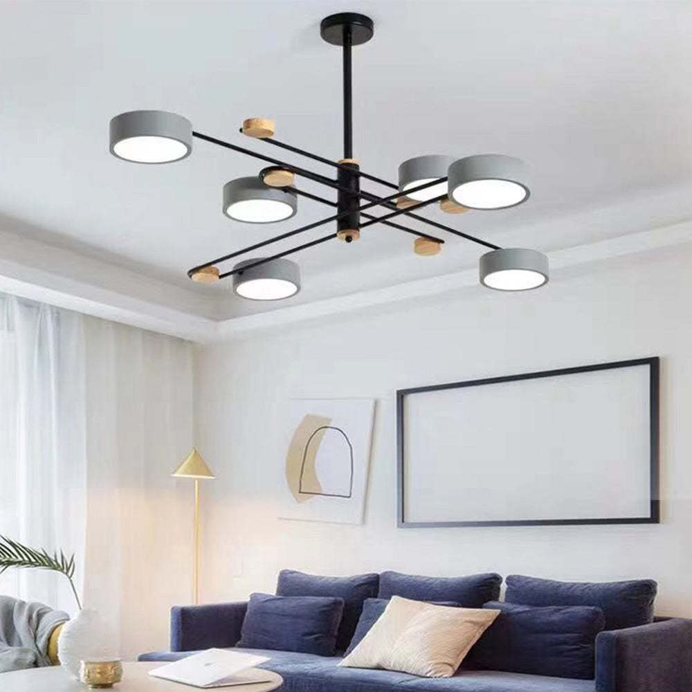 Iron Multi-Light Living Room LED Flush Mount Ceiling Light