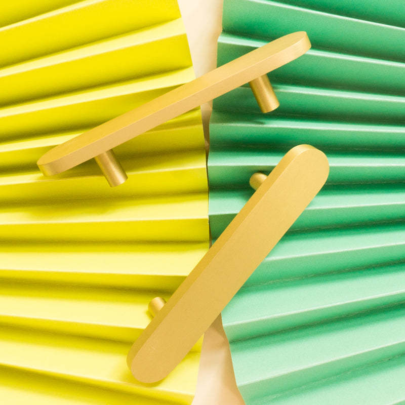 Brushed Brass Modern Gold Cabinet Handles And Kitchen Door Pulls -Homdiy