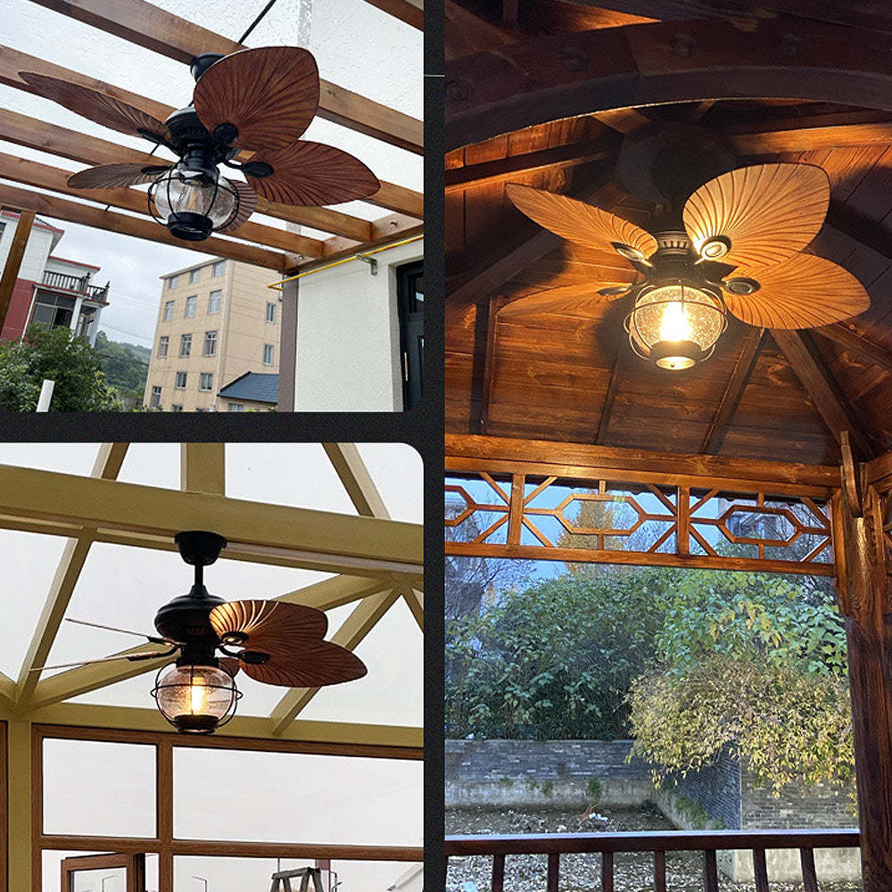 Black Vintage Creative Flying Ceiling Fans with Outdoor Lights -Homdiy