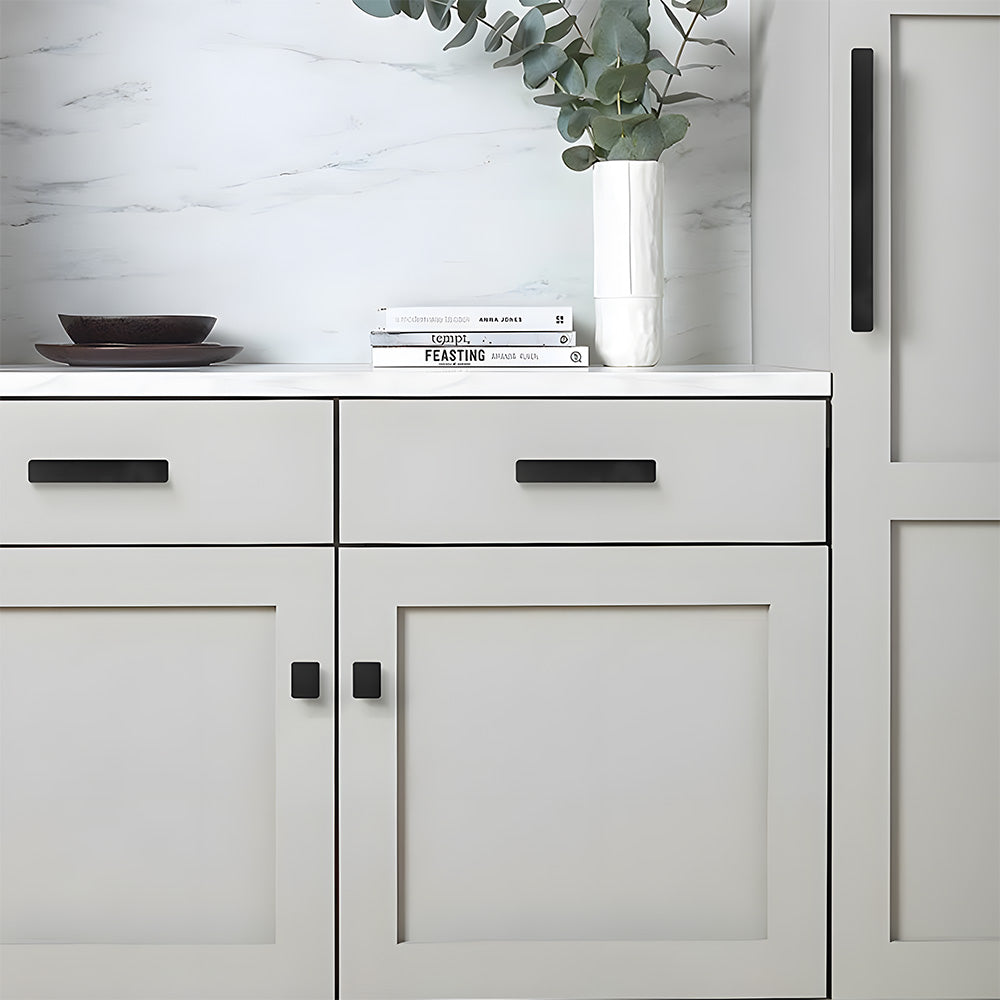 Modern Matte Black Aluminum Alloy Cabinet Pulls