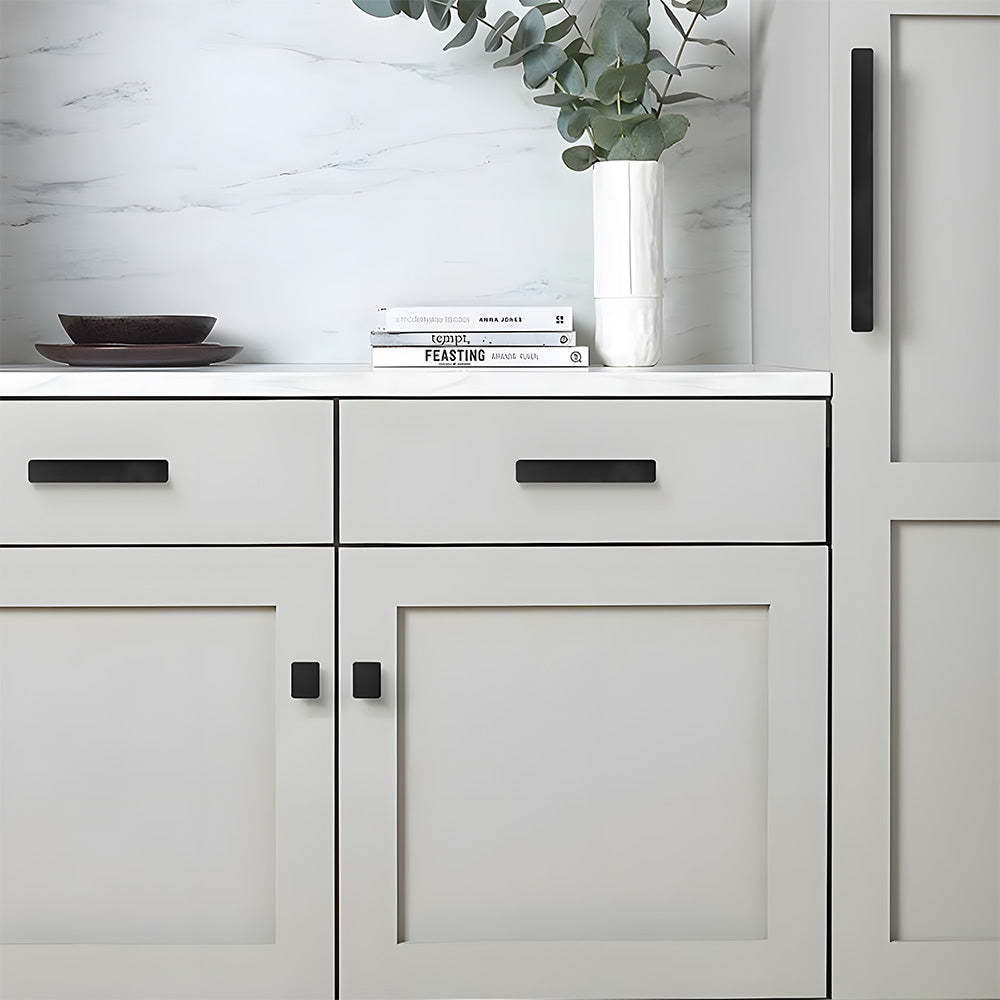 Modern Matte Black Aluminum Alloy Cabinet Pulls