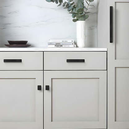 Modern Matte Black Aluminum Alloy Cabinet Pulls