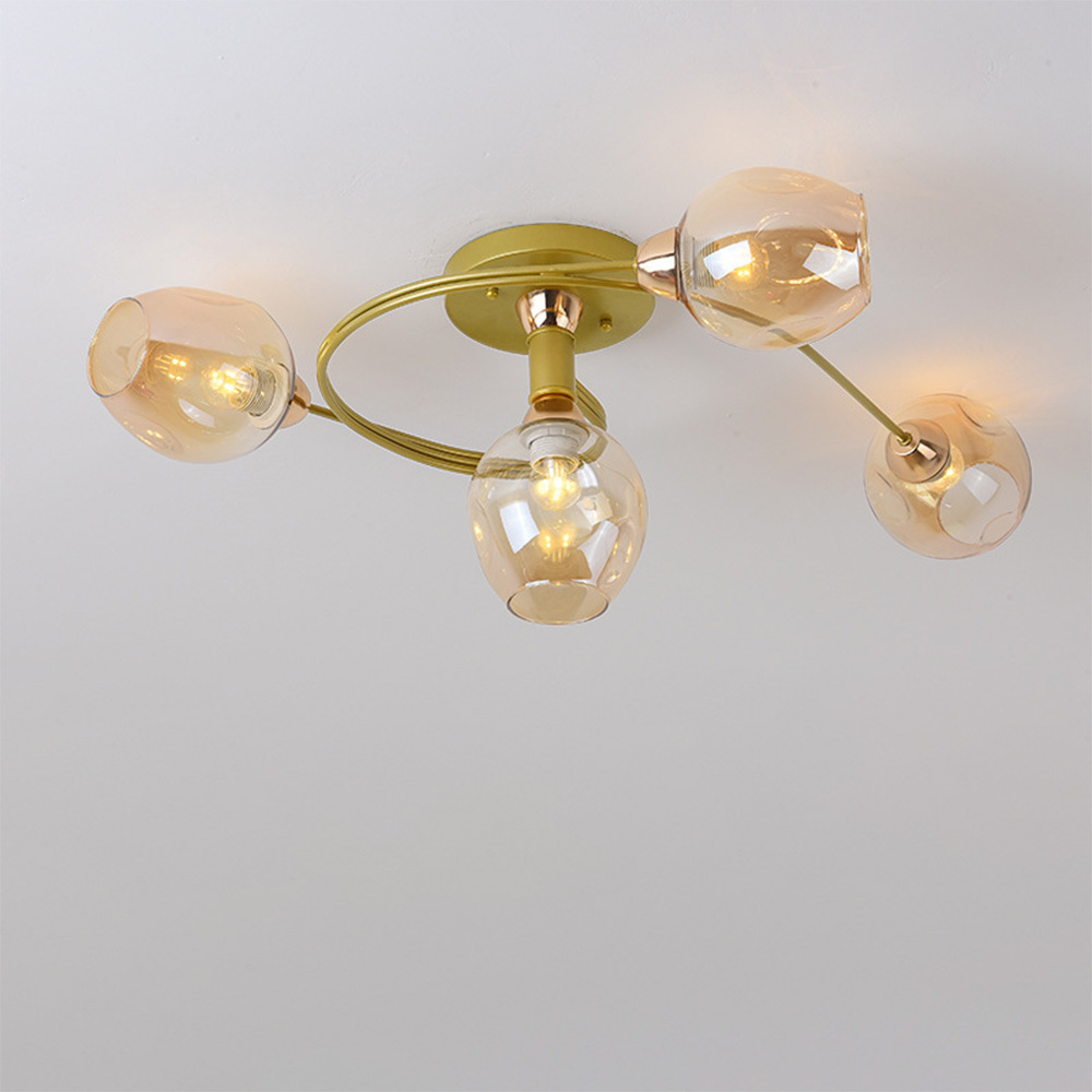 Modern Orbital Glass Bubble Ceiling Light For Living Room