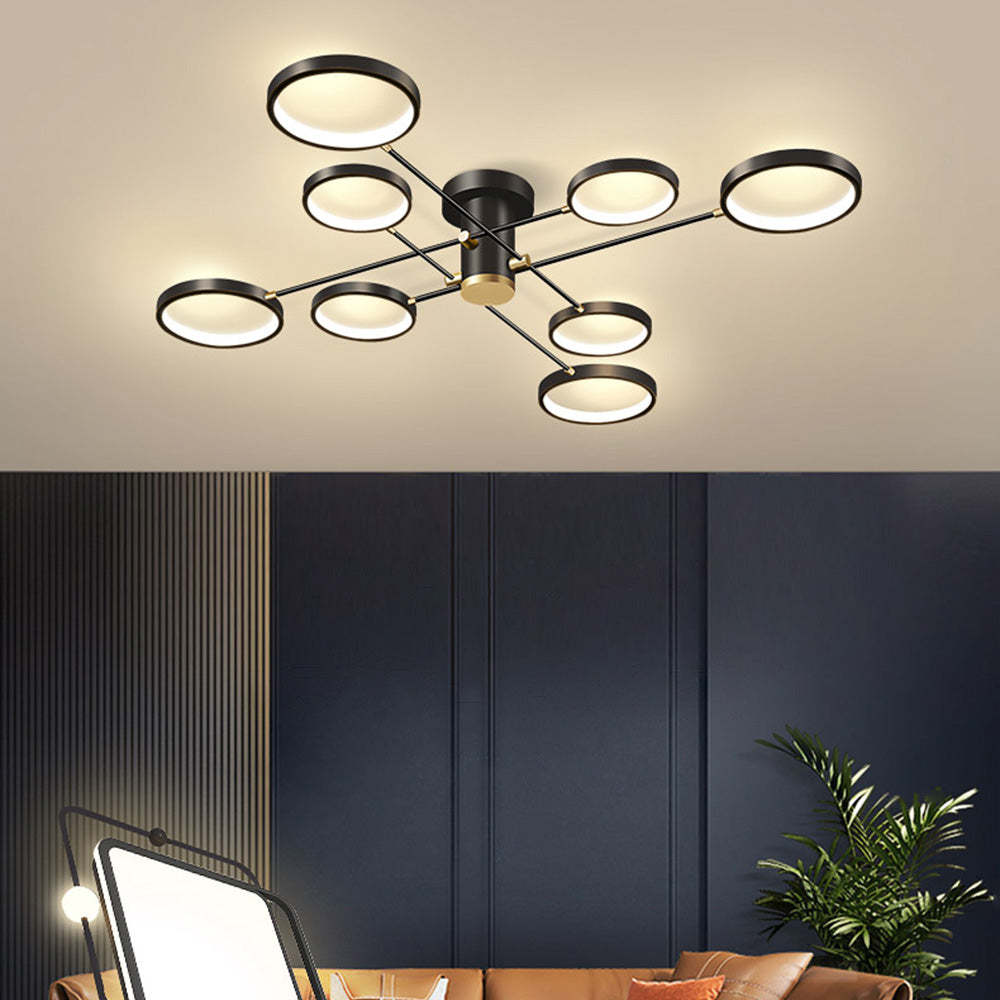 Modern Multi-Ring LED Ceiling Light for Living Room