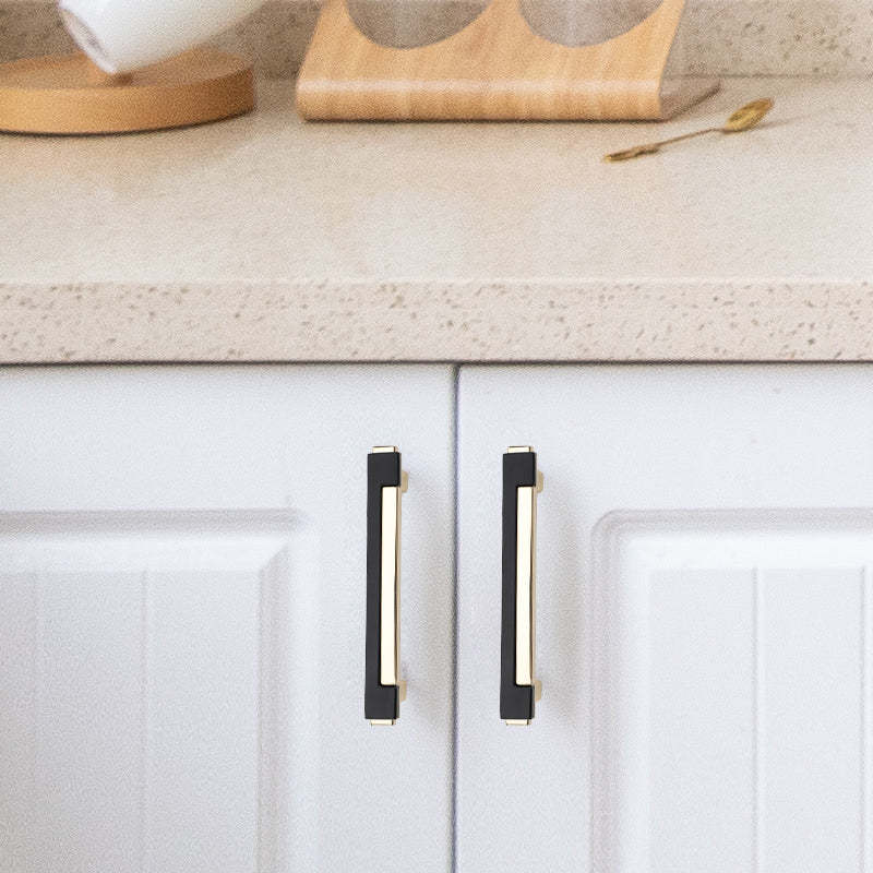 Zinc Alloy Modern Gold Black Chrome Kitchen Handles