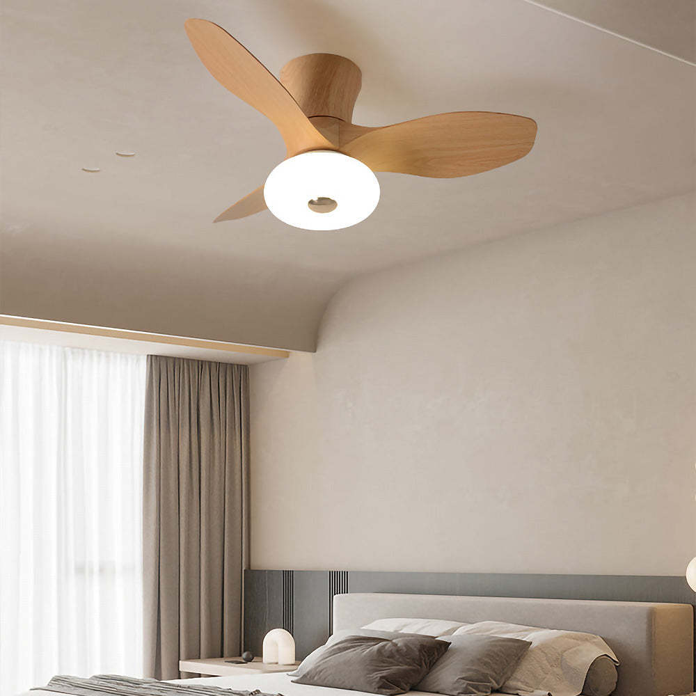 Nordic Simple Stylish Bedroom Flush Ceiling Fan With LED Light -Homdiy
