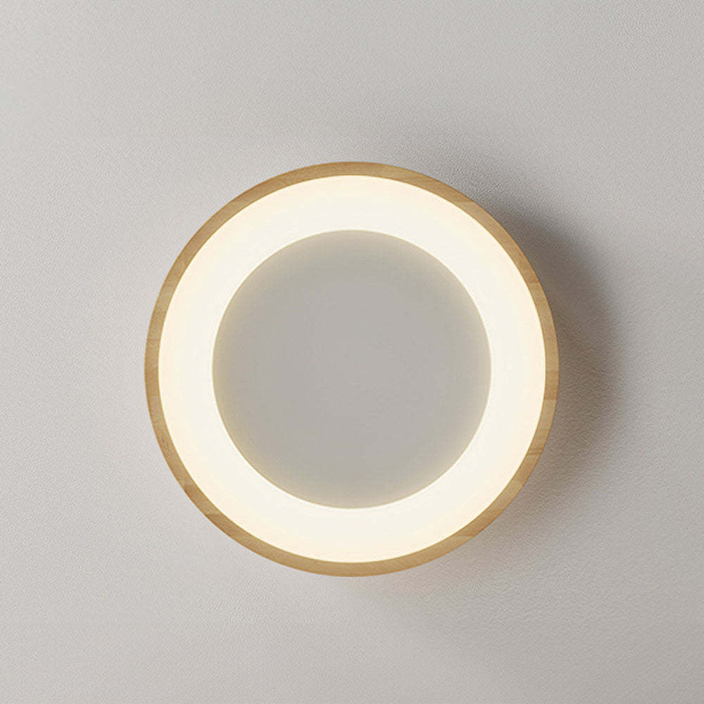 European Style Round Rubber Wood Flush Mounted Ceiling Light -Homdiy