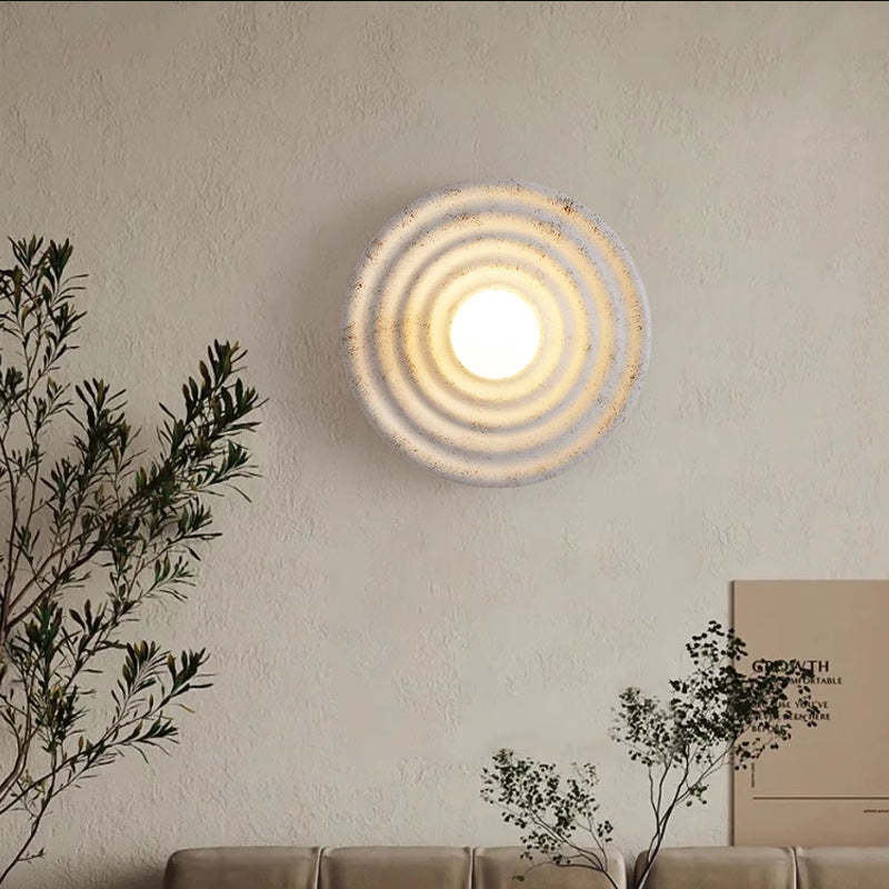 Wabi-sabi Round Circle Indoor Wall Lamp -Homdiy