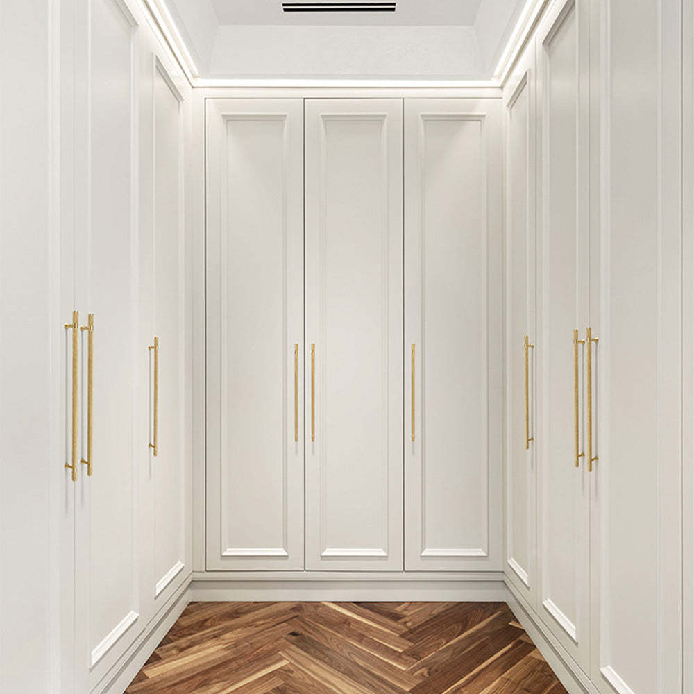 Cylinder Long Brass Drawer Handles Cabinet Pulls -Homdiy