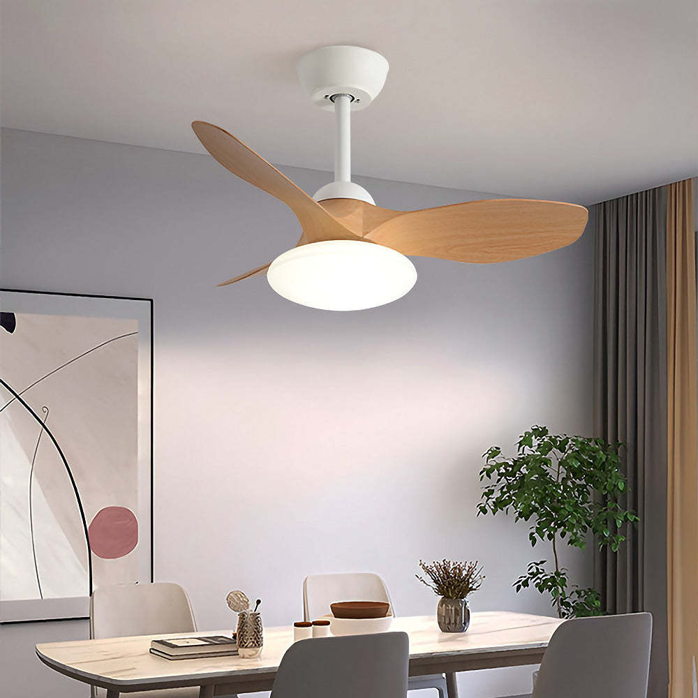 Nordic Simple Stylish Bedroom Flush Ceiling Fan With LED Light -Homdiy