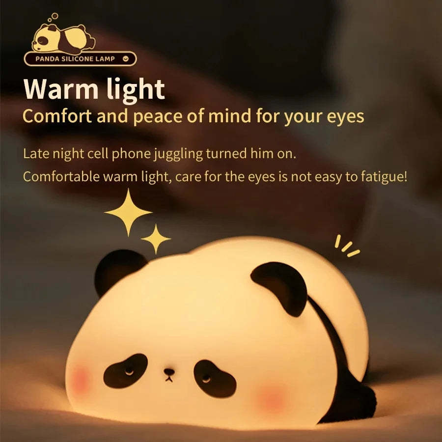 Kawaii Panda Led Silicone Night Light Lamp -Homdiy