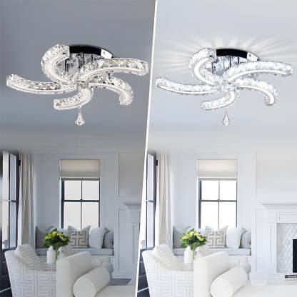 Crystal LED Ceiling Light 5 Arms Flush Mount Ceiling Light