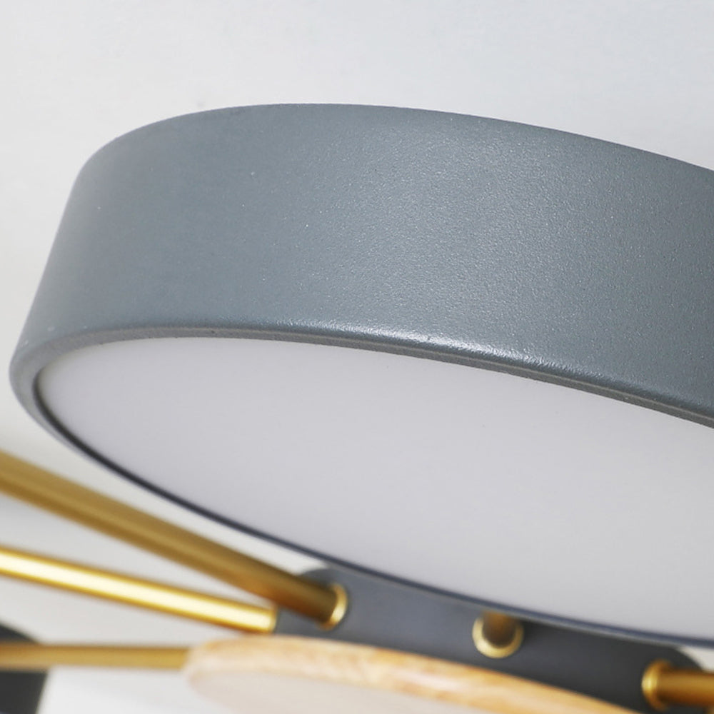 Modern Multi-Bulb Round LED Ceiling Light for Bedroom