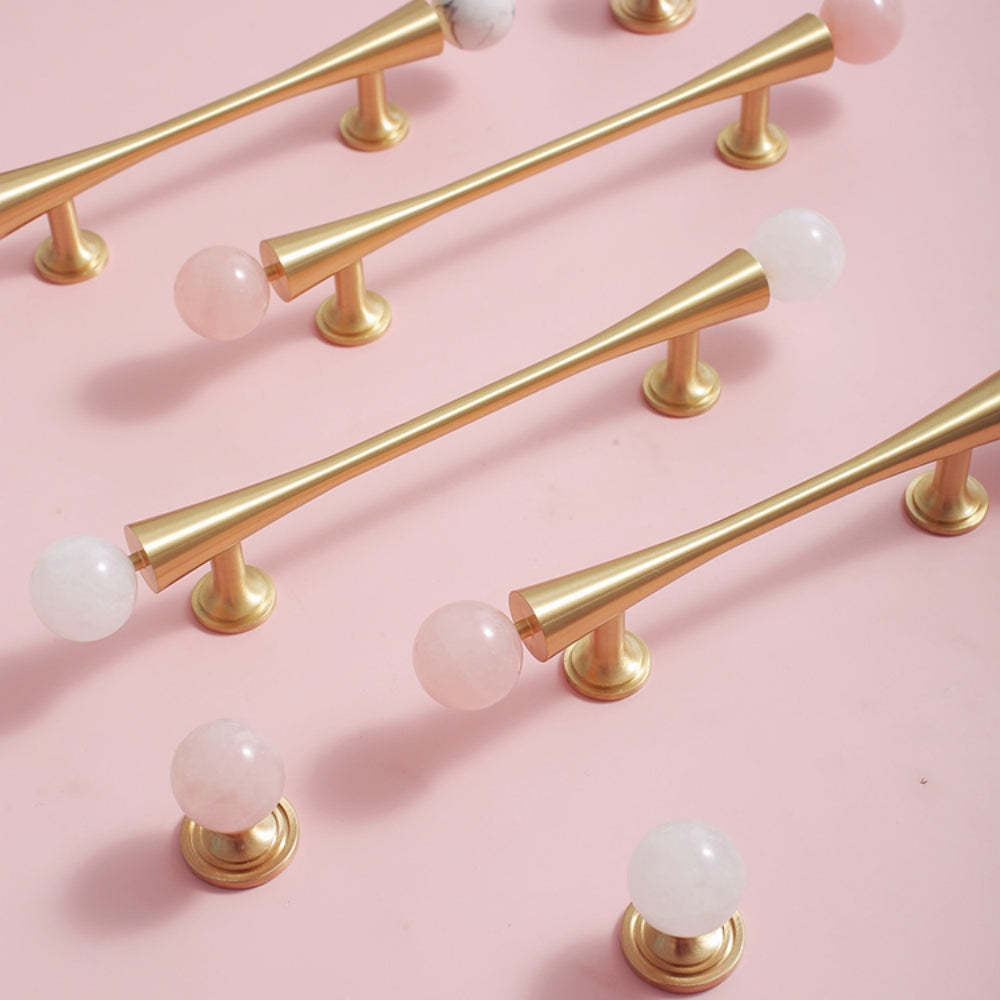 Personality Crystal Brass French Light Luxury Style Wardrobe Cabinet  Pull -Homdiy