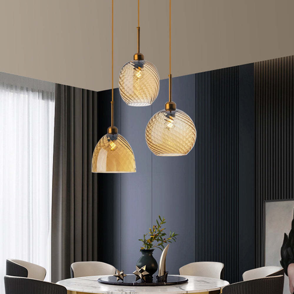 Ripple Glass Simple Dining Room Pendant Light
