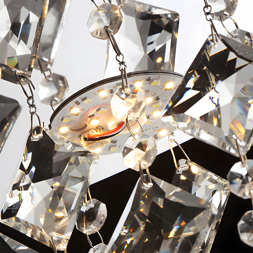 Modern Glam Crystal LED Flush Mount Ceiling Light