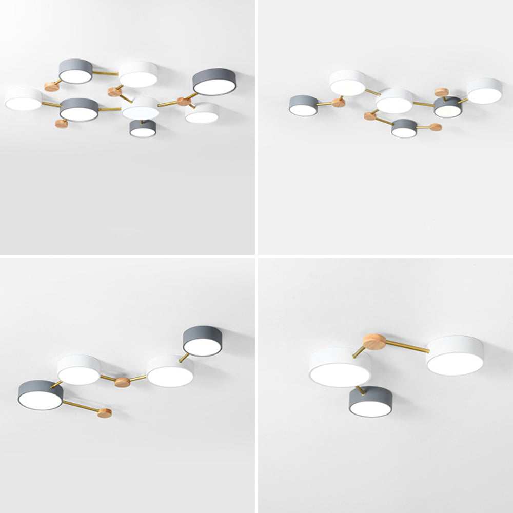 Nordic Multi-Head LED White Ceiling Light for Living Room