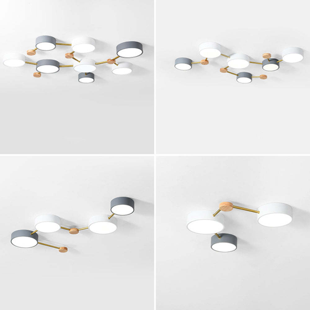 Nordic Multi-Head LED White Ceiling Light for Living Room