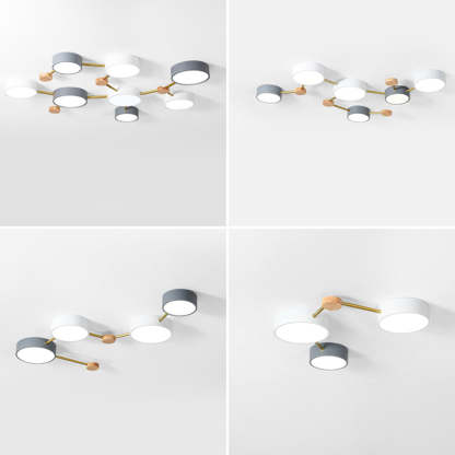 Nordic Multi-Head LED White Ceiling Light for Living Room
