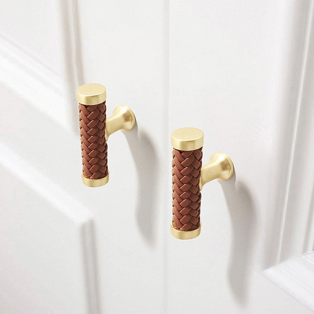 Goldenwarm Modern Cabinet Handles and Knobs Kitchen Leather Cabinet Pulls
