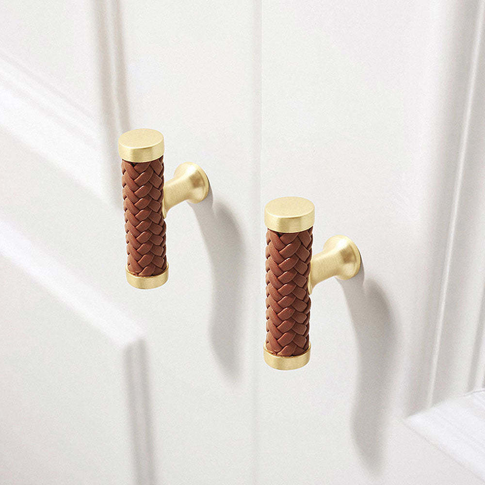 Goldenwarm Modern Cabinet Handles and Knobs Kitchen Leather Cabinet Pulls