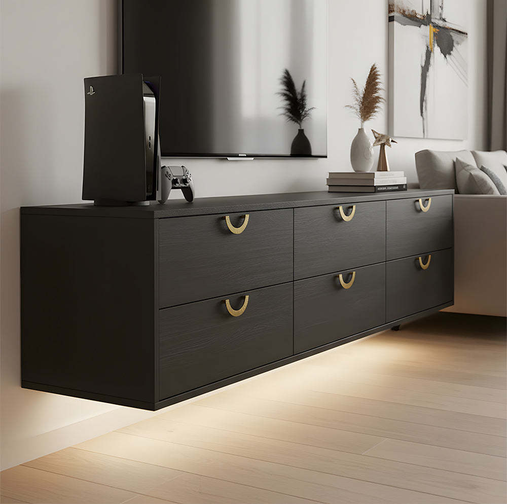 Retro Brass Semi Circle Textured Cabinet Handles