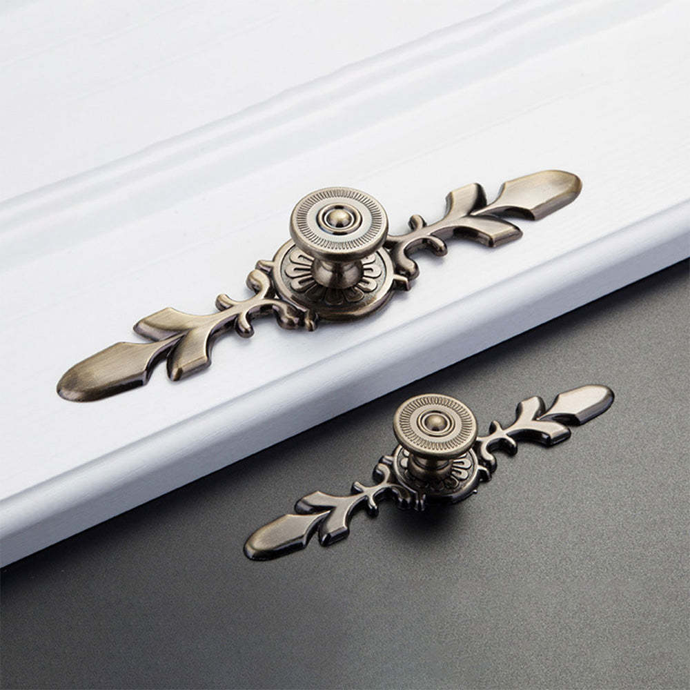 Modern Drawer Pulls Handles Cabinet Door Handle With Plate Flower -Homdiy