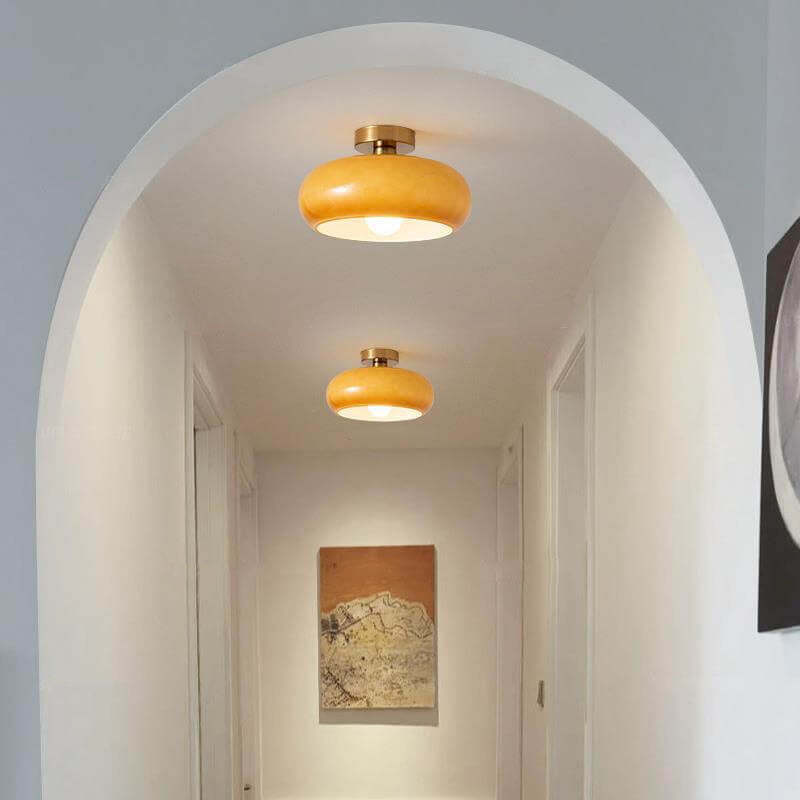 Mid-Century Dome Glass Flush Mount Ceiling Light for Hallway -Homdiy