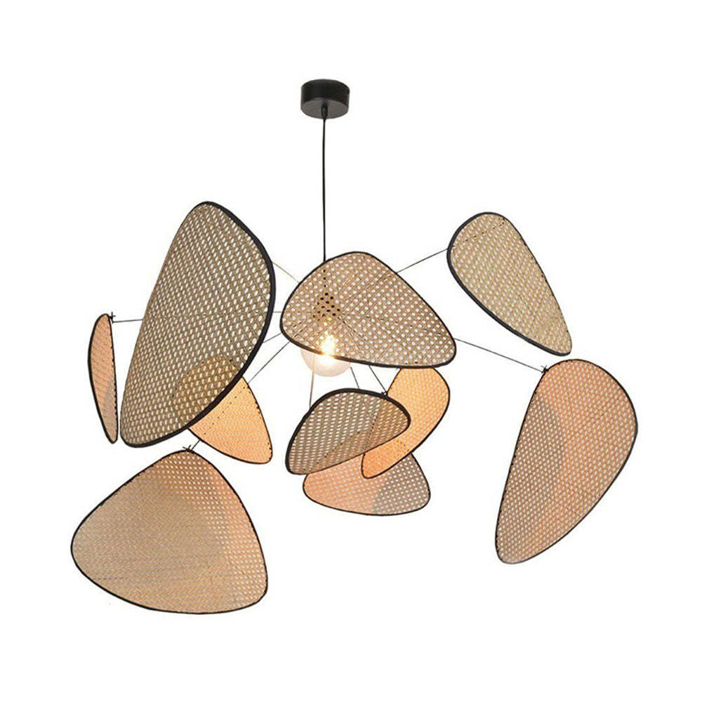 Hand Weaved Rattan Leaf Pendant Light For Living Room -Homdiy