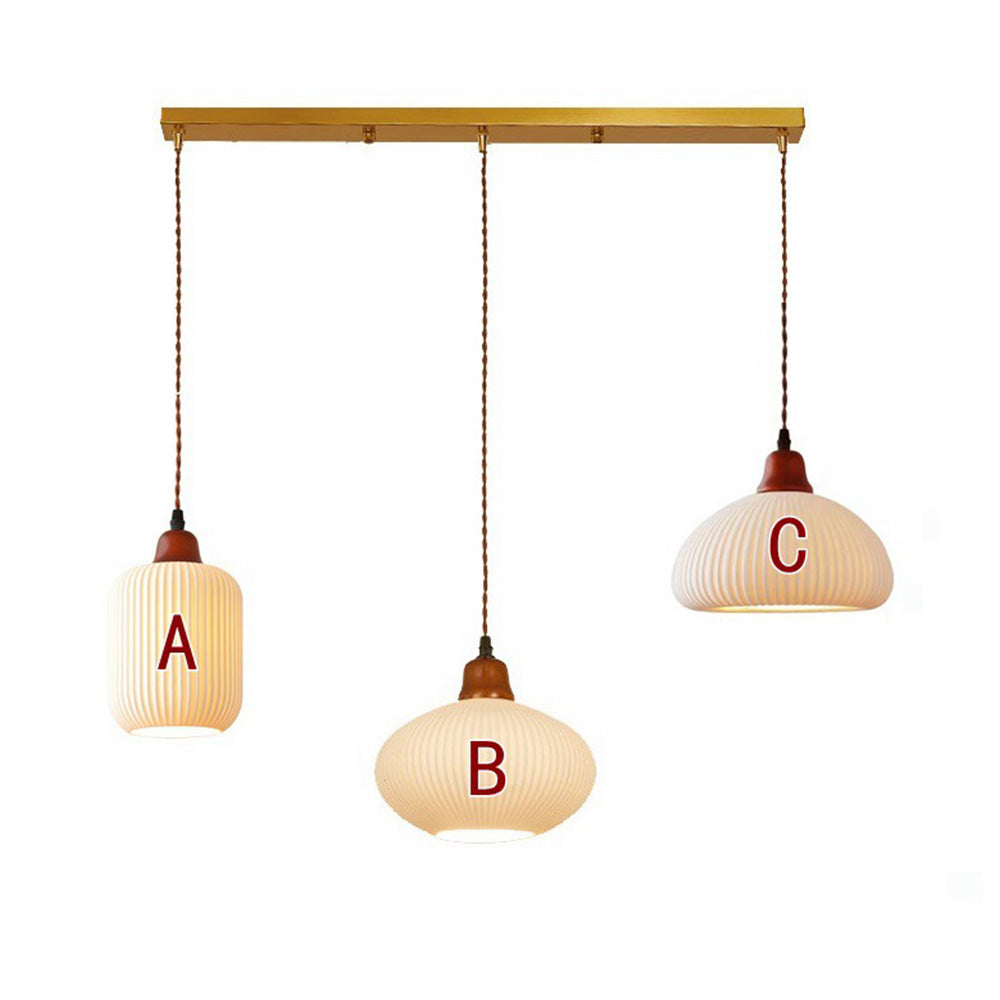 Farmhouse White Ceramic Pendant Light -Homdiy